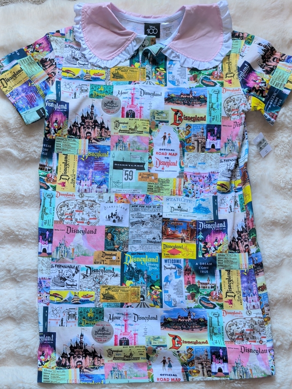 **2 for $40** Disney 100 Disneyland Collage T-Shirt Dress Tunic Dress Style